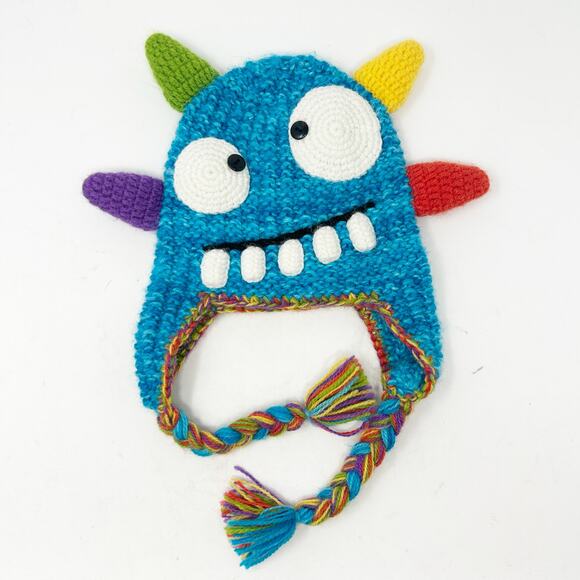 Andes Gifts Made in Peru Kids Monster Spike Handknit Alpaca Blend‎ Beanie Hat - Picture 1 of 4